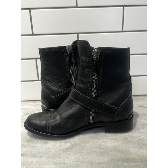 Miu Miu Womens Donna Leather Zip Up Belted Biker Ankle Boots Black Size 39 8.5 - Picture 9 of 14